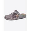 Pantolette, Damen, Gr. 42, rosa (anthrazit), Leder, modisch, Schuhe Hausschuh Clog