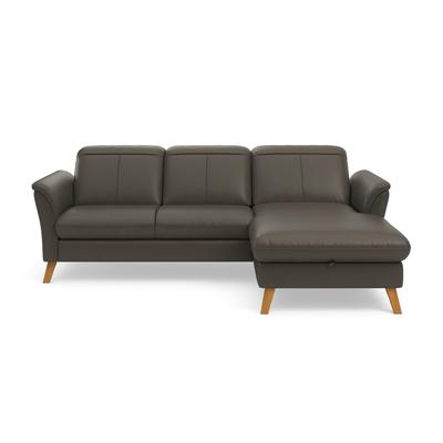 Ecksofa SIT & MORE "Romero L-Form", grau (anthrazit), B:245cm H:91cm T:178cm, 100% Polyester, Sofas, wahlweise mit oder ohne Relax-Funktion, Bettfunktion, Bettkasten Image