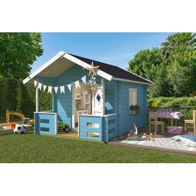 Spielhaus NORDIC HOLZ "LIDO", blau (lichtblau), B:270cm H:210,9cm T:330cm, Holz, Spielhäuser, BxTxH: 270x330x211 cm
