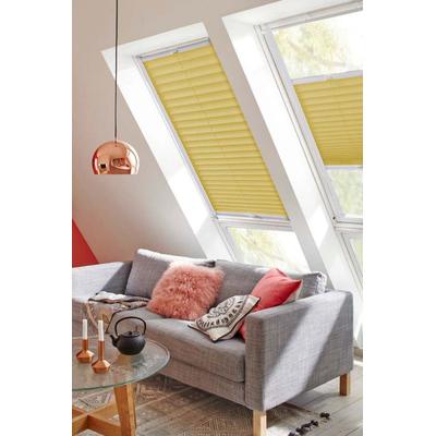Dachfensterplissee SUNLINES "Classic Style Crepe", gelb (gelb, weiß), B:117cm H:136cm, Obermaterial: 100% Polyester, Plissees, mit Führungsschienen Image