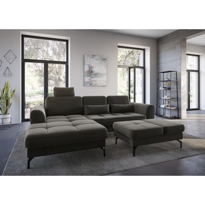 Ecksofa SIT & MORE "Bendigo L-Form", grau (anthrazit), B:284cm H:87cm T:175cm, Sofas, inklusive Sitztiefenverstellung, Bodenfreiheit 15 cm, 2 Fußfarben Image