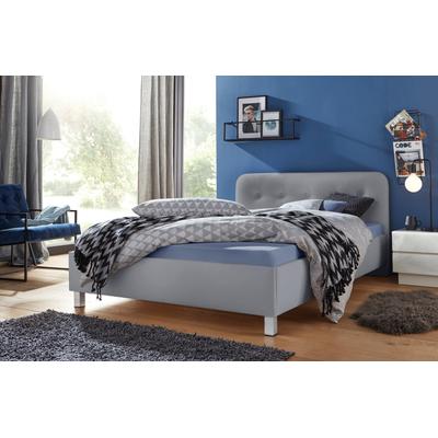 Polsterbett "Vulkan", grau, B:150cm L:210cm, Bezug Bett: Microfaser (100% Polyester) oder Strukturstoff (77% Polyester, 23% Viskose), Bonnell-Federkernmatratze: Mischgewebe (51% Polyprophlen, 39% Polyester, 10% Baumwolle), Kaltschaummatratze: (100%... Image