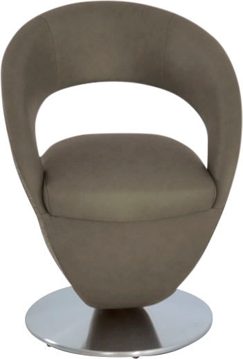 Drehstuhl K+W KOMFORT & WOHNEN "Wave", grün (kaktus 21, delfin 85, edelstahloptik), B:62cm H:86cm T:61cm, Stühle, Drehstuhl, Design-Drehstuhl, Drehteller in Metall edelstahloptik, Farbkombination