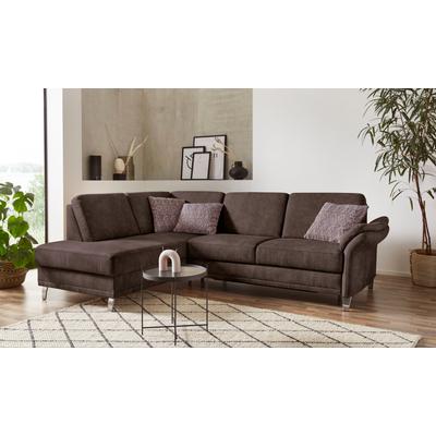 Ecksofa SIT & MORE "Clio L-Form", braun, B:254cm H:89cm T:190cm, Sofas, wahlweise mit Bettfunktion und Bettkasten, inklusive Federkern Image