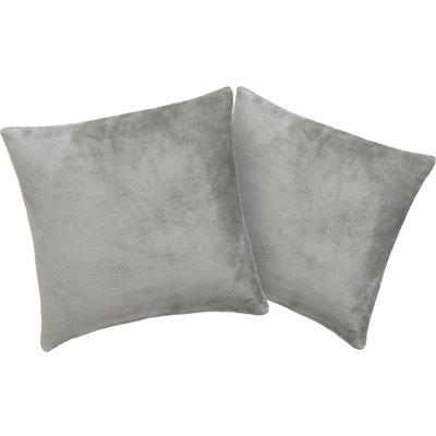Kissenbezug MY HOME "Desner3", grau, B:40cm L:40cm, Microfaser, Obermaterial: 100% Polyester, Kissenbezüge, Kissenhülle mit Reißverschluss, Cashmere-Touch, kuschelig & weich Image