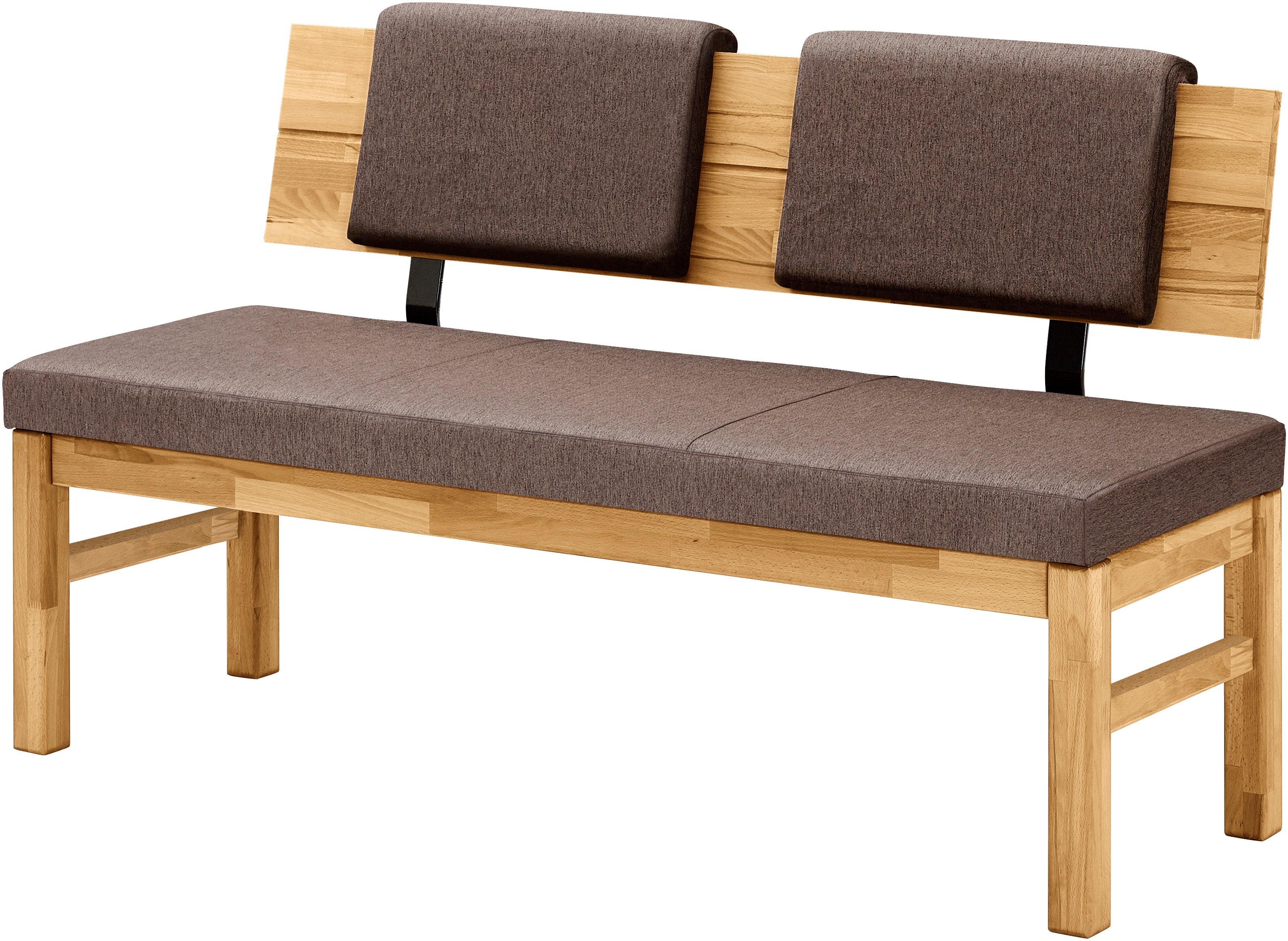 Sitzbank MASSIVLINE & MORE "Lorenzo, Bankteil, Esszimmerbank, Küchenbank", braun (braun, braun), B:130cm H:85cm T:54,5cm, Massivholz, Polyester, Sitzbänke, Sitzbank