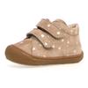 Lauflernschuh NATURINO "Cocoon", Kinder, Gr. 23, grau (taupe metallic), Veloursleder, metallic, casual, Schuhe, Klettschuh mit Metallic-Herzchen, Größenschablone zum Download