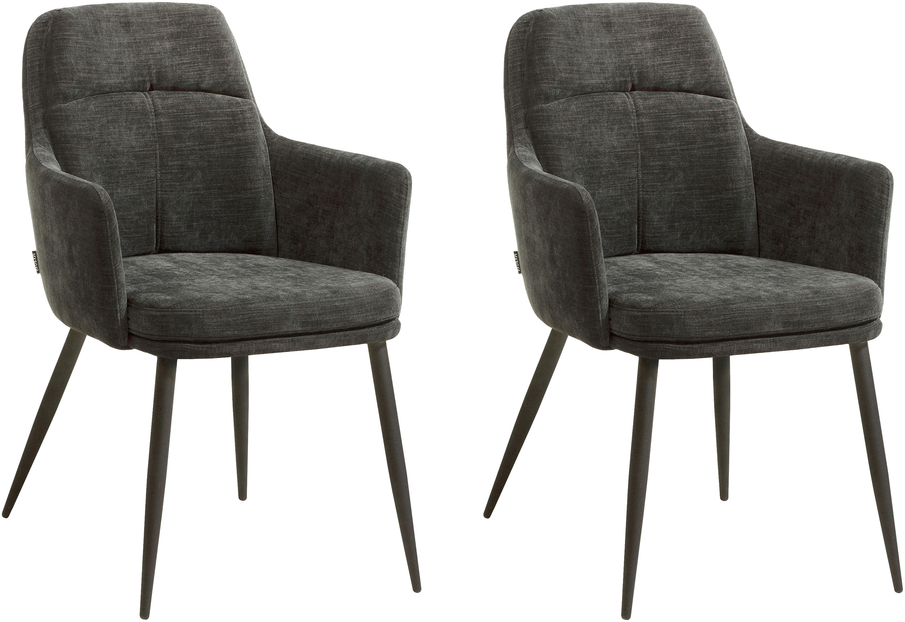 Armlehnstuhl OMG DESIGN "Donna", schwarz (schwarz, schwarz), B:58cm H:87cm T:64cm, Stühle, Schalenstuhl, bequem gepolstert, Esszimmerstuhl