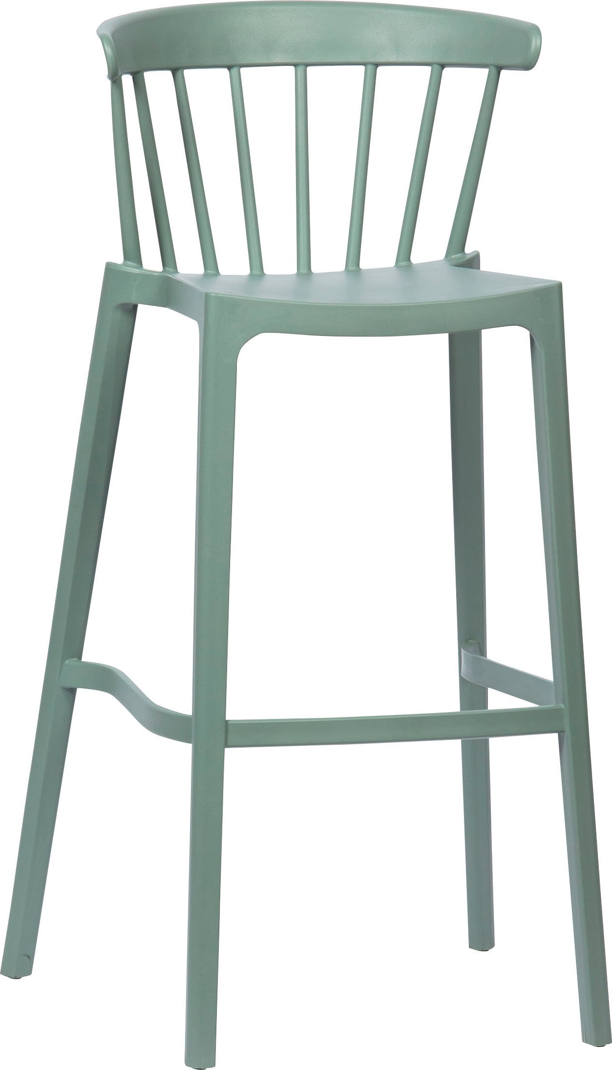 Hochstuhl WOOOD "BLISS", grün, B:54cm H:103cm T:51cm, Kunststoff, Stühle, Bistrostuhl Hochstuhl, Geeignet für den Innen- und Außenbereich, H 103 cm x B 54 cm Image