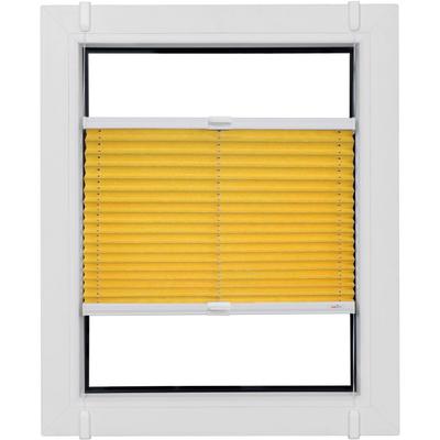 Plissee SUNLINES "Young Style Energy Saving", gelb (mais, weiß, weiß), B:30cm H:130cm, Obermaterial: 100% Polyester, Plissees, nach Maß, mit Energiespareffekt, verspannt mit Simply-Fix Klemmträger Image