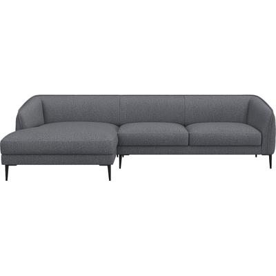 Ecksofa FLEXLUX "Belle Designsofa, L-Form, B/T 288/149 cm", blau (navy blau), B:288cm H:74cm T:149cm, 62% Polyester/17%Cotton/14%Viscose/7%linen, Sofas, Skandinavisches Design, In hochwertiger Verarbeitung Image