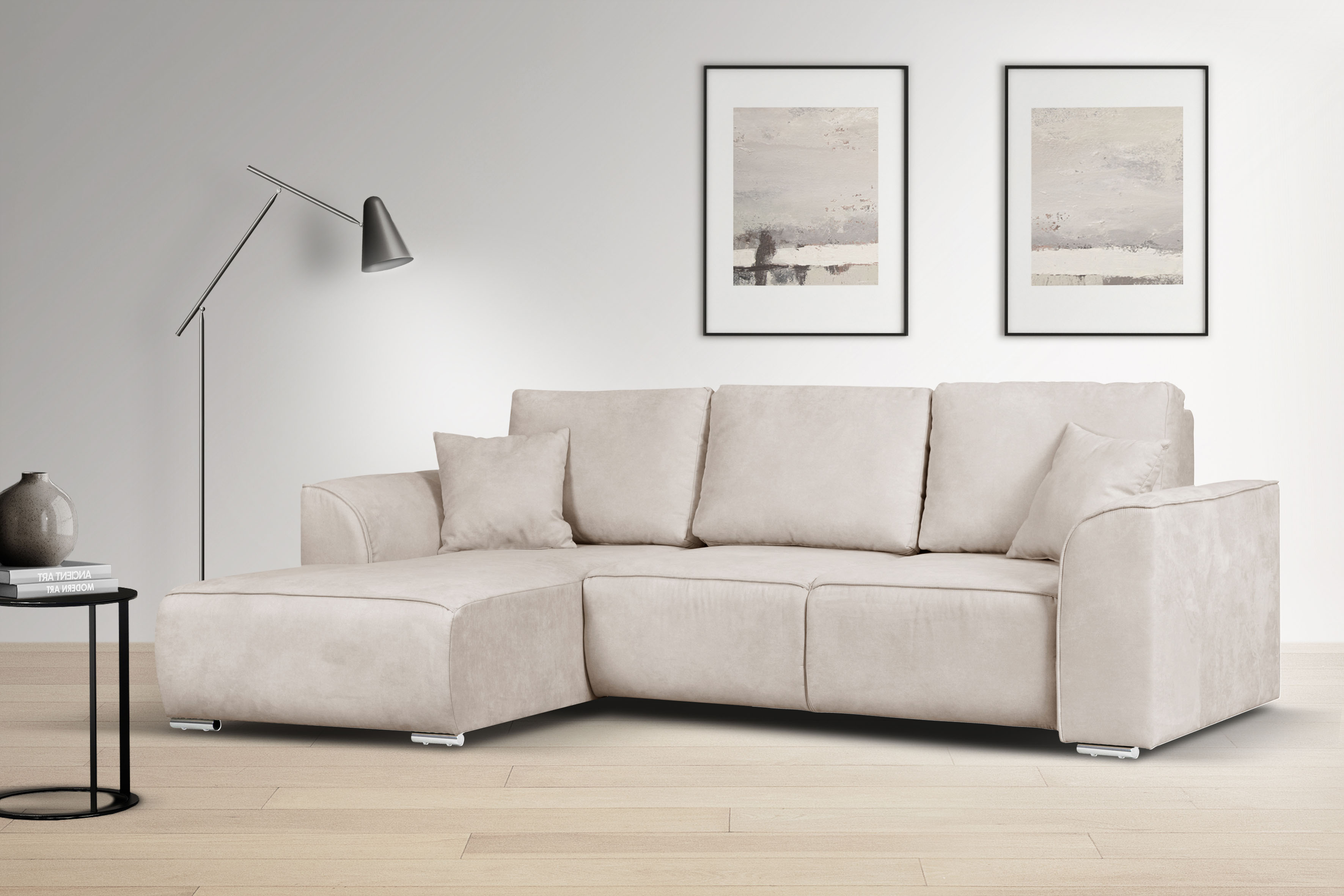 OTTO home "BEATRICE optionale Schlafsofa mit Bettkasten, B/T/H: 265/170/86 cm" L-Form, wahlweise auch mit Bettfunktion und Bettkasten