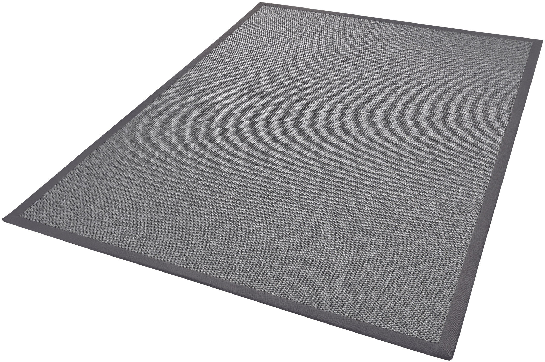 Teppich DEKOWE "Naturana Panama Spezial", grau, B:170cm H:8mm L:240cm, Kunstfaser, Teppiche, Flachgewebe, meliert, Sisal-Optik, mit Bordüre, Wohnzimmer Image