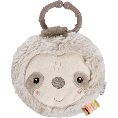 Greifspielzeug FEHN "Lazy, Crazy & Pink, Stoffbuch Faultier", grau (grau, beige), Greifspielzeug, KinderB:13cm H:2,3cm L:14cm, Plüsch, Softvelour, Nicki, B:13cm H:2,3cm L:14cm