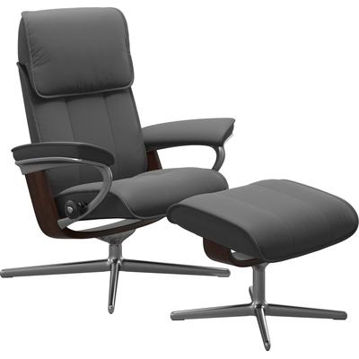Fußhocker STRESSLESS "Admiral", grau (grau batick), B:55cm H:41cm T:39cm, Leder BATICK: BATICK ist ein leicht korrigiertes, durchgefärbtes und genarbtes Möbelleder, bei dem die meisten Unebenheiten und Spuren in der Regel entfernt wurden., Hocker,... Image