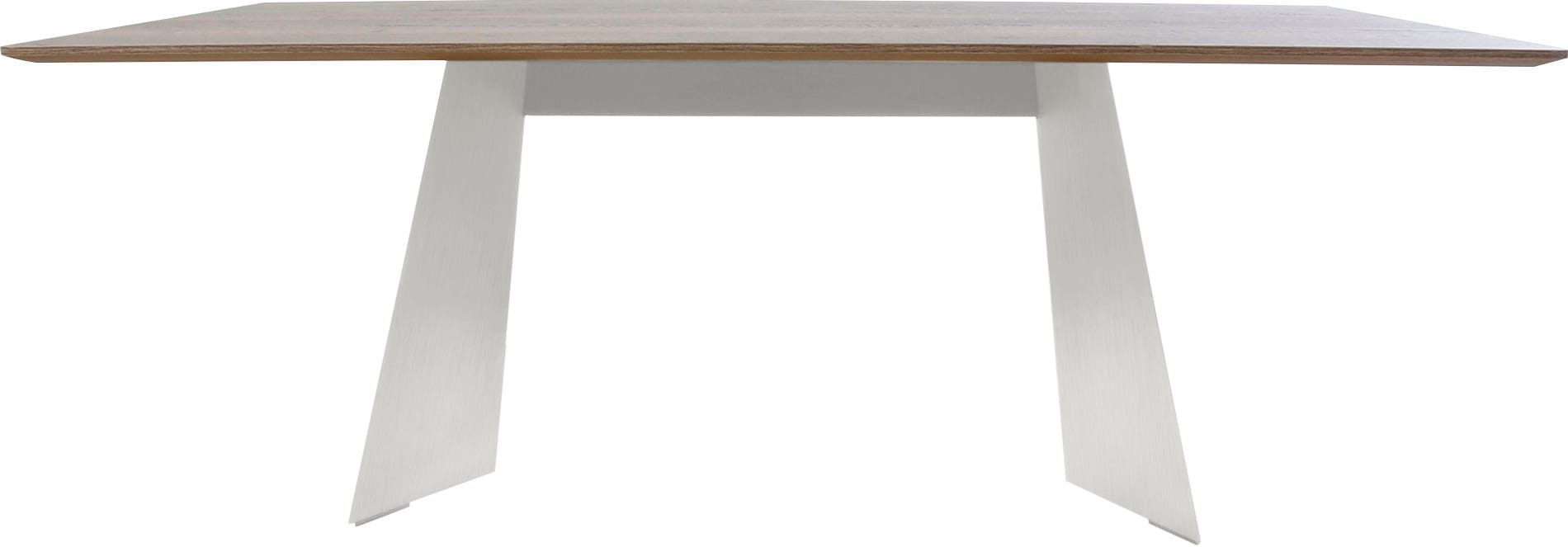 Esstisch K+W KOMFORT & WOHNEN "Cube", braun (risseiche dunkel, stahlgrau), H:75cm T:100cm, Tische, in Nachbildung Risseiche dunkel, Untergestell in 2 Farben