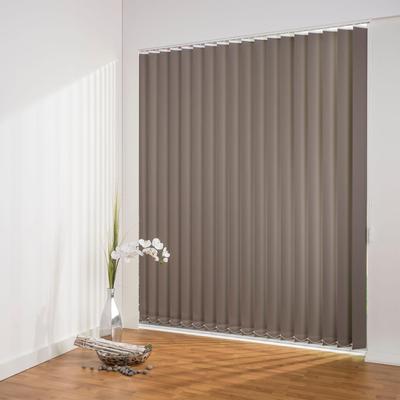 Lamellenvorhang LIEDECO "Lamellenvorhang Vertikalanlage Verdunkelung - 127 mm Lamelle" Gr. 9, braun (braun, weiß), B:120cm H:250cm, Jalousien, Kürzbare Vertikalanlage Verdunkelung Image