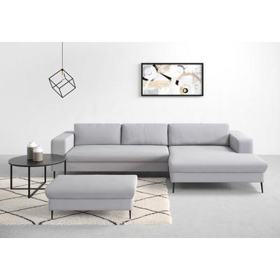 Ecksofa DOMO COLLECTION "Modica, zeitlos und elegant, L-Form", silber, B:329cm H:81cm T:173cm, Sofas, moderne Optik mit extrabreiter Recamiere, auch in Cord Image
