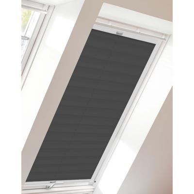 Dachfensterplissee SUNLINES "StartUp Style Crepe", grau (anthrazit, weiß), B:97,3cm H:99,5cm, Obermaterial: 100% Polyester, Plissees, mit Führungsschienen Image