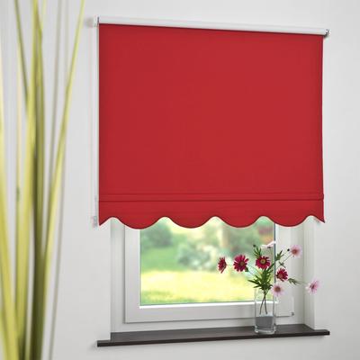 Seitenzugrollo LIEDECO Gr. 18, rot, B:232cm H:180cm, Polyester, Rollos, Volantrollo - Volant Klassik, Fixmaß Image