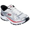Slip-On Sneaker SKECHERS "STAMINA SPORT", Herren, Gr. 43, silber (weiß, silberfarben), Leder, Mesh, sportlich, Schuhe, Trainingsschuh, Retro Sneaker mit Slip-ins