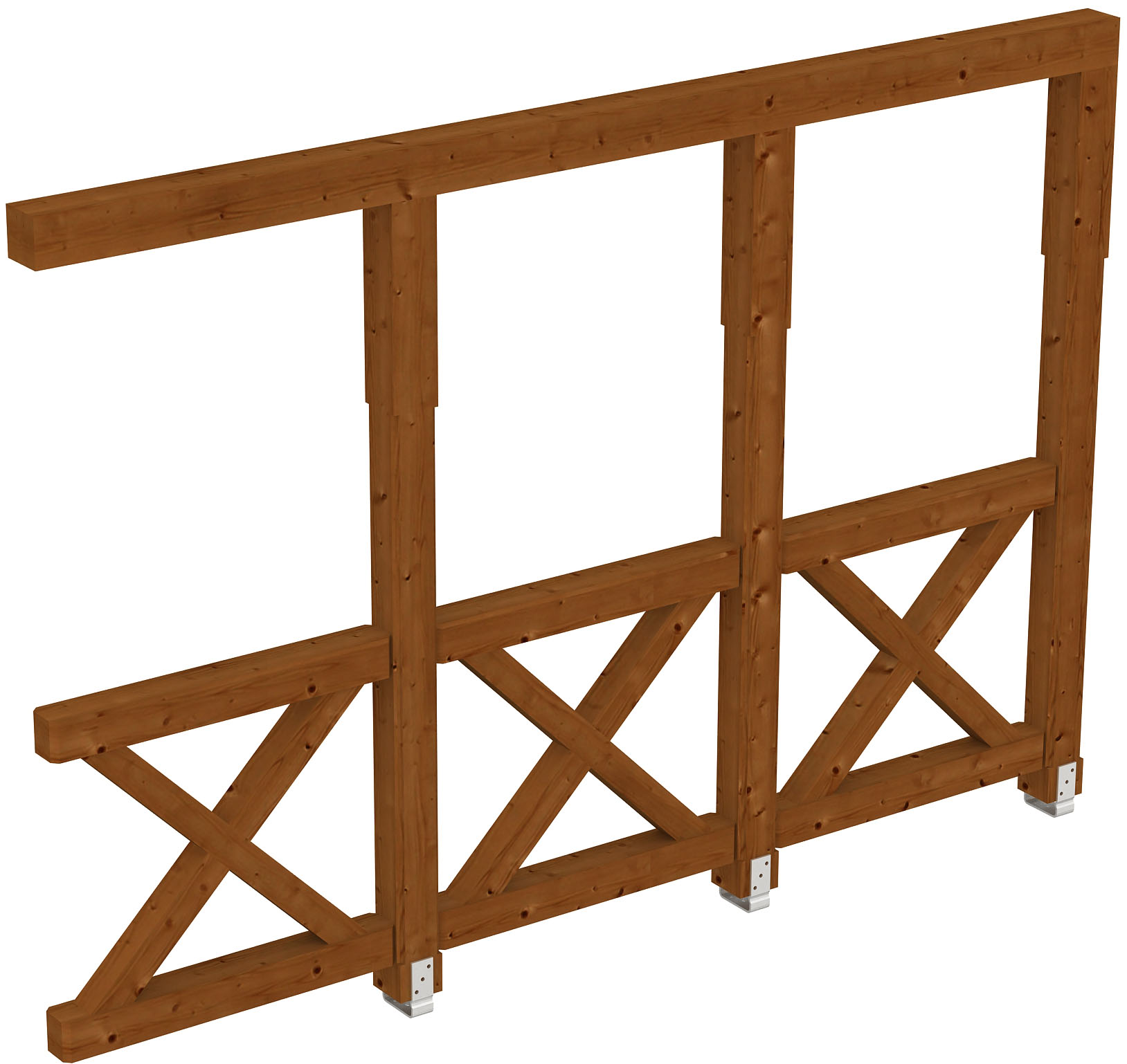 Carport-Seitenwand SKANHOLZ "Andreaskreuz", braun (nussbaum), B:305cm H:210cm, Holzwerkstoff, Gartenhaus-Seitenwände Image