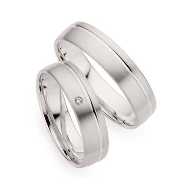 Trauring PHÖNIX "Schmuck Geschenk Silber 925 Trauring Ehering LIEBE versch. Varianten" Gr. 54, silber (silberfarben), Fingerringe, Damen, 54, 0,01 ct SI = kleine Einschlüsse mit Brillant, Silber 925 (Sterlingsilber), 5mm, Made in Germany - wahlweise... Image