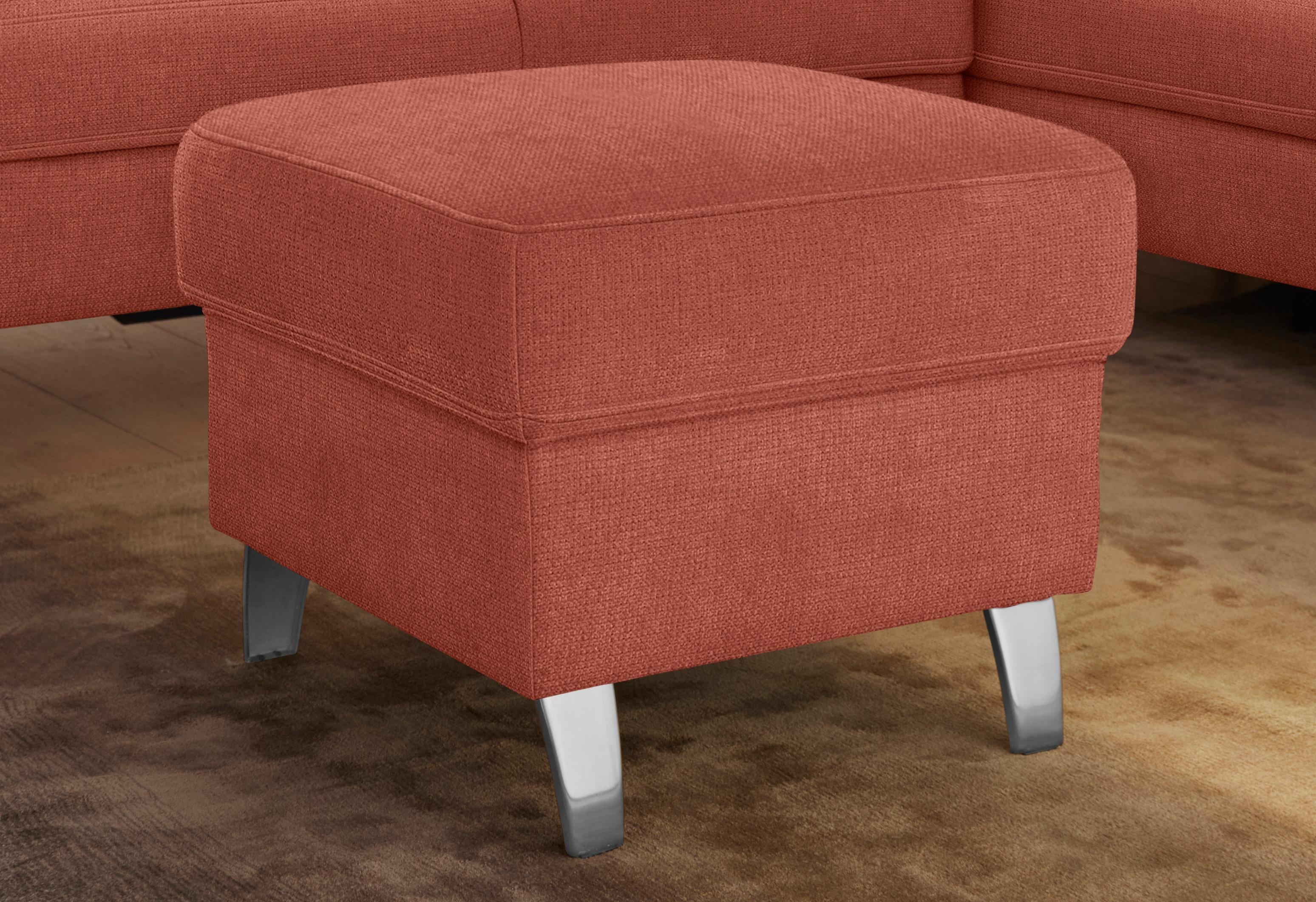 Hocker SIT & MORE "Arngast", orange (terra), B:58cm H:48cm T:58cm, Luxus-Microfaser ALTARA NUBUCK (100% Polyester);Struktur (100% Polyester);Flachgewebe (90% Polyester; 10% Polyamid), Hocker