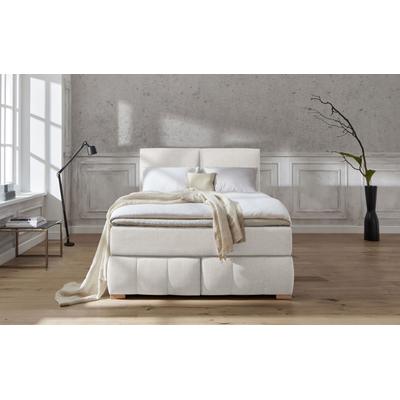 Boxspringbett "Wehma", beige (natur), B:150cm L:213cm, Struktur fein (100% Polyester), GUIDO MARIA KRETSCHMER HOME & LIVING, Komplettbetten, Boxspringbett, inkl. Topper in 3 verschiedenen Matratzen, auch in Samtstoff Image