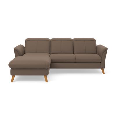 Ecksofa SIT & MORE "Romero L-Form", braun (chocco), B:245cm H:91cm T:178cm, 100% Polyester, Sofas, wahlweise mit oder ohne Relax-Funktion, Bettfunktion, Bettkasten Image