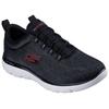 Slip-On Sneaker SKECHERS "SUMMITS", Herren, Gr. 45, schwarz (schwarz, rot), Textil, sportlich, Schuhe, Freizeitschuh, Slipper, Komfortschuh mit elastischer Bungee-Schnürung