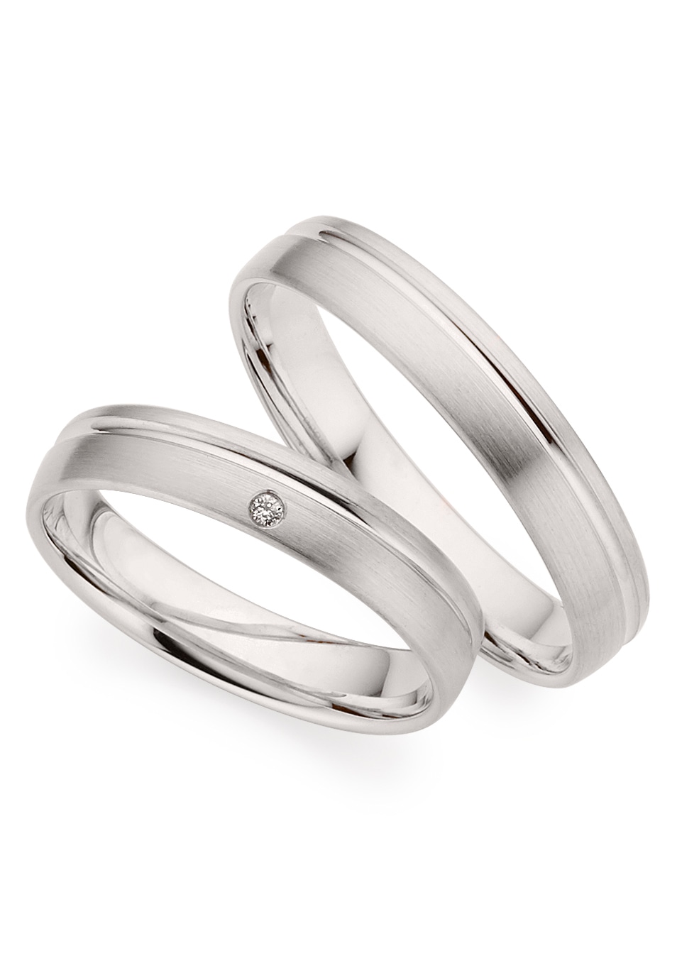 Trauring PHÖNIX "Schmuck Geschenk Silber 925 Trauring Ehering LIEBE versch. Varianten" Gr. 60, silber (silberfarben), Fingerringe, Damen, 60, 0,01 SI = kleine Einschlüsse mit Brillant, Silber 925 (Sterlingsilber), 4mm, Made in Germany - wahlweise... Image