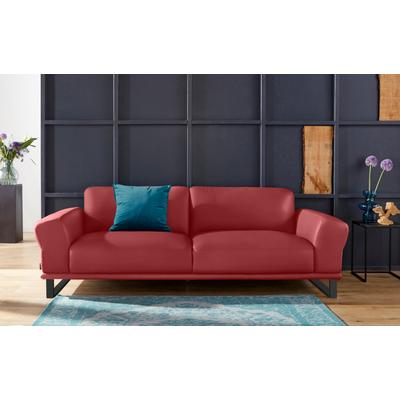 2,5-Sitzer W.SCHILLIG "montanaa", rot (ruby rot z59), B:232cm H:78cm T:94cm, Sofas, mit Metallkufen in Schwarz pulverbeschichtet, Breite 232 cm Image