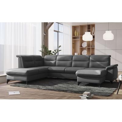 Wohnlandschaft SIT & MORE "Astoria U-Form", grau, B:329cm H:91cm T:225cm, 100% Polyester, Sofas, wahlweise mit motorischer Relaxfunktion Image