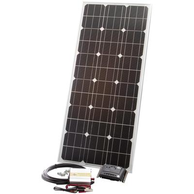 Solarmodul SUNSET "Stromset AS 75, 72 Watt, 230 V", schwarz (baumarkt), Solarmodule, für den Freizeitbereich, auch zum Laden von E-Bikes geeignet