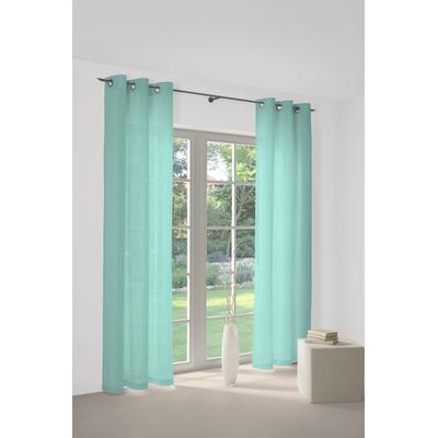 Vorhang WIRTH "Peschiera" Gr. 2, grün, B:132cm H:175cm, Polyester, Seide, Gardinen, echtes Seiden-Garn verwebt Image