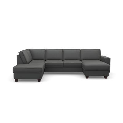 Wohnlandschaft HOME AFFAIRE "County U-Form", grau (anthrazit), B:309cm H:81cm T:213cm, Luxus-Microfaser (100% Polyester), Struktur fein (100% Polyester), Luxus-Microfaser weich (9ß% Polyester, 10% Polyamid), Sofas, wahlweise Ottomane links oder... Image