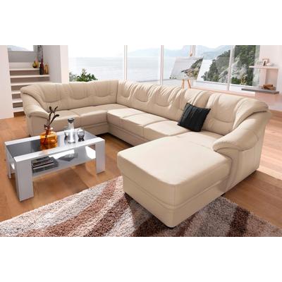 Wohnlandschaft SIT & MORE "Savona U-Form", beige (creme), B:320cm H:90cm T:211cm, Luxus-Kunstleder, Primabelle-Microfaser, NaturLederKorpus ist mit passendem Luxus-Kunstleder bezogen. Bitte beachten Sie, dass Lederbezüge mehr Nähte aufweisen als... Image