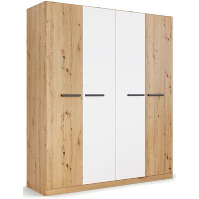 Drehtürenschrank RAUCH "Kleiderschrank Schrank Garderobe Garderobenschrank Stauraumwunder MODI", weiß (eiche artisan, weiß), B:181cm H:210cm T:54cm, Holzwerkstoff, Schränke, optional mit Spiegel MADE IN GERMANY Image