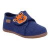 Hausschuh RICHTER "Filzi WMS: Mittel", Kinder, Gr. 25, blau, Filz, animal-print, bestickt, casual, Schuhe, Hüttenschuh, Klettschuh mit WMS, Größenschablone zum Download