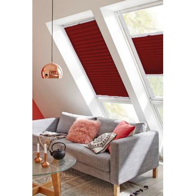 Dachfensterplissee SUNLINES "Classic Style Crepe", rot (rot, weiß), B:78cm H:122cm, Obermaterial: 100% Polyester, Plissees, mit Führungsschienen Image