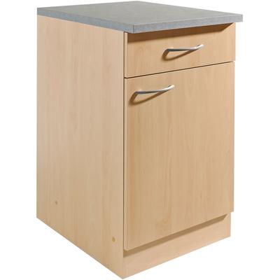 Unterschrank WIHO KÜCHEN "Kiel", front und korpus: buche dekor, arbeitsplatte: canvas grau, B:40cm H:85cm T:60cm, Schränke, 40 cm breit, 60 cm tief Image
