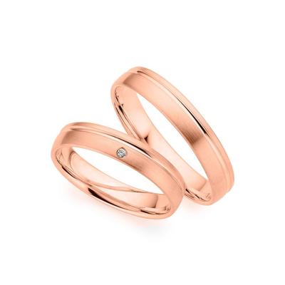 Trauring PHÖNIX "Schmuck Geschenk Gold 333 Trauring Ehering LIEBE versch. Varianten" Gr. 58, rosa (roségoldfarben), Fingerringe, 58, ohne Brillant, Roségold 333, 4,0mm, Rosu00e9gold 333, Made in Germany, wahlweise mit oder ohne Brillant Image