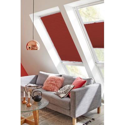 Dachfensterplissee SUNLINES "StartUp Style Honeycomb VD", rot (ziegelrot, weiß), B:31cm H:73,9cm, Obermaterial: 100% Polyester, Plissees, mit Führungsschienen Image