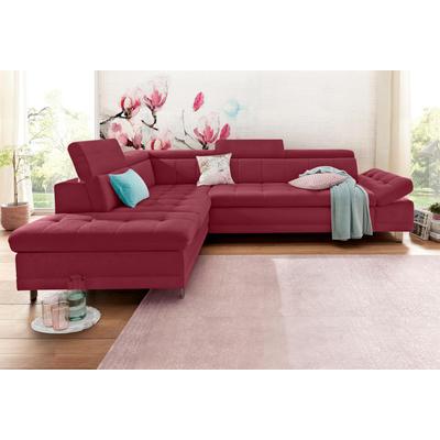 Ecksofa SIT & MORE "Limit L-Form", rot (bordeaux), B:275cm H:89cm T:217cm, Kunstleder SOFTLUX, Luxus-Microfaser ALTARA NUBUCK (100% Polyester), Struktur (100% Polyester), Sofas, wahlweise mit Bettfunktion und Bettkasten Image