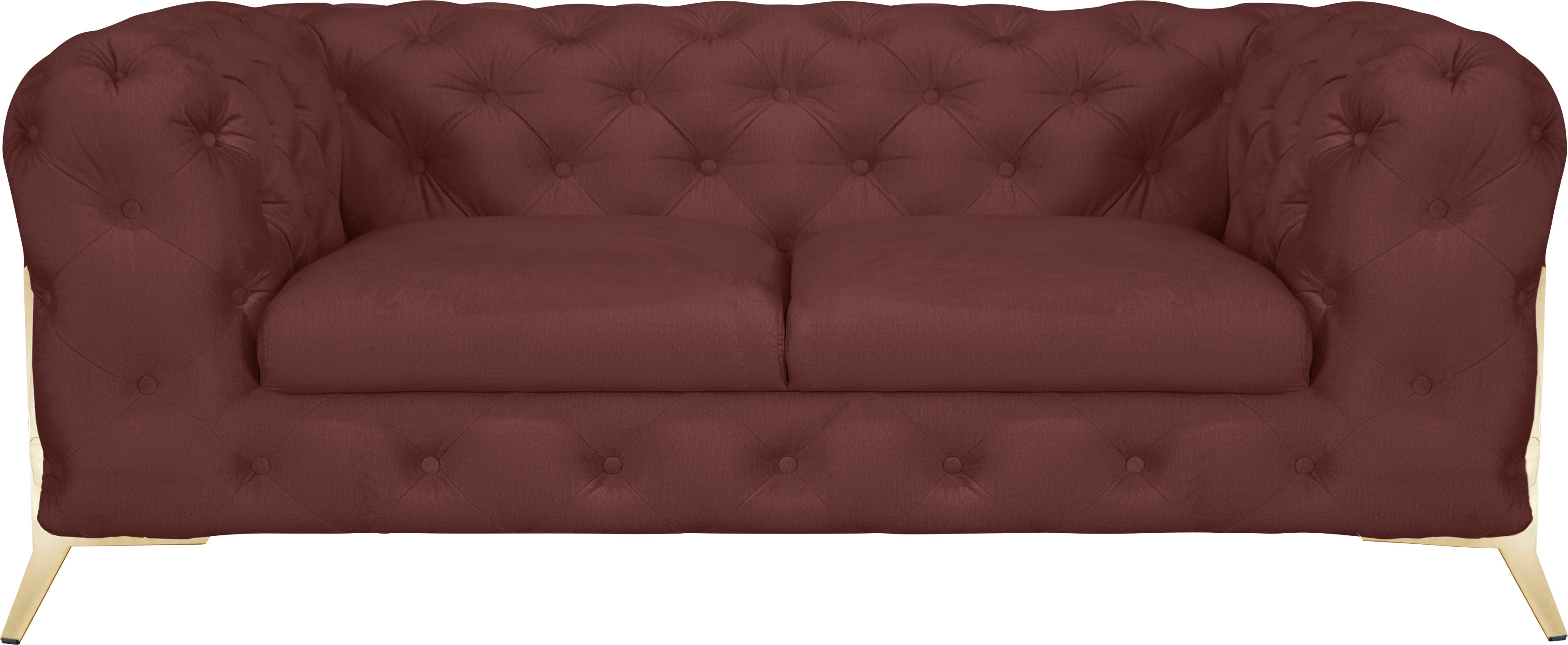 Chesterfield-Sofa HOME AFFAIRE "Amaury", rosa (rose), B:185cm H:75cm T:99cm, Struktur (100% Polyester9;Samtoptik (100% Polyester), Sofas, aufwändige Knopfheftung, moderne Chesterfield Optik, Fußfarbe wählbar