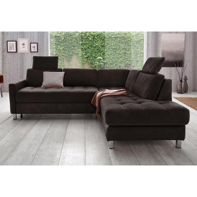 Ecksofa SIT & MORE "Pablo L-Form", schwarz, B:233cm H:78cm T:196cm, Struktur fein (100% Polyester), Struktur (100% Polyester), Sofas, wahlweise mit Bettfunktion Image