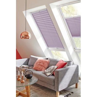Dachfensterplissee SUNLINES "Classic Style Crepe", lila (flieder, weiß), B:61cm H:142cm, Obermaterial: 100% Polyester, Plissees, mit Führungsschienen Image