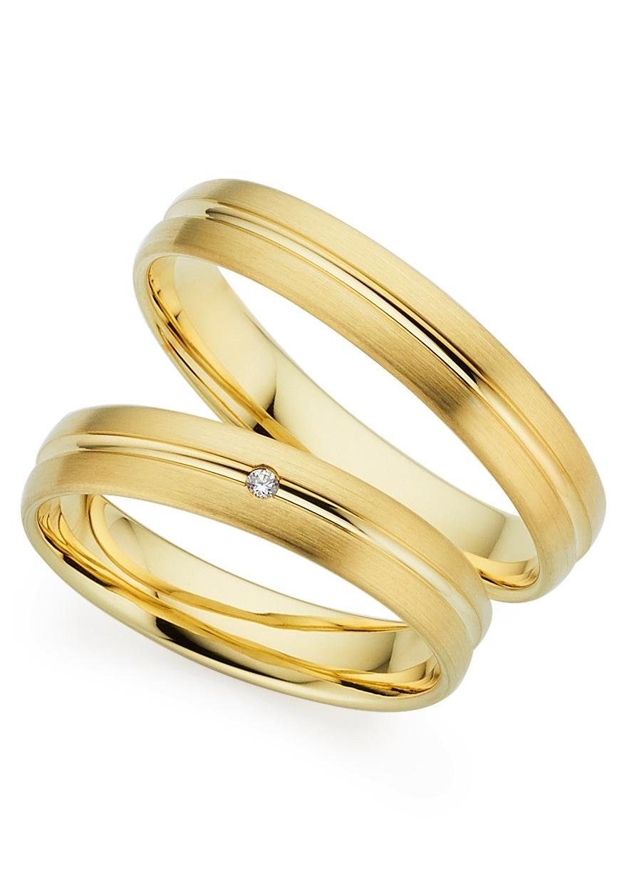 Trauring PHÖNIX "Schmuck Geschenk Gold 333 Trauring Ehering LIEBE versch. Varianten" Gr. 59, gold (gelbgoldfarben), Fingerringe, 59, ohne Brillant, Gelbgold 333, 4mm, Made in Germany, wahlweise mit oder ohne Brillant Image