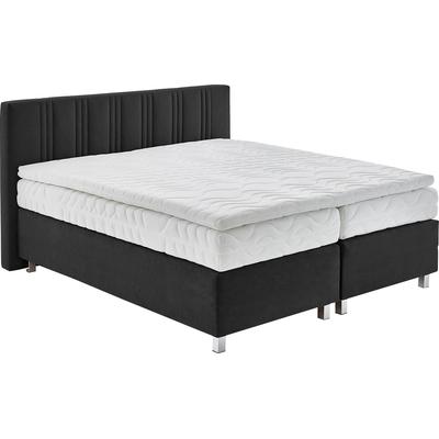 Boxspringbett, schwarz, B:195cm L:210cm, Bezug: 100% Polyester, Polsterung: 100% Polyester, WESTFALIA SCHLAFKOMFORT, Komplettbetten, Boxspringbett, wahlweise mit Bettkasten und Topper Image